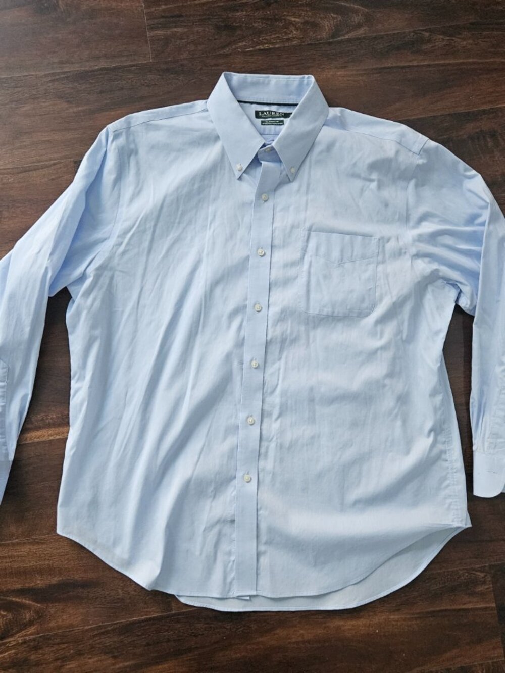 Lauren Ralph Lauren Men's Blue Button Up Shirt Sz XL Long Sleeve Dress